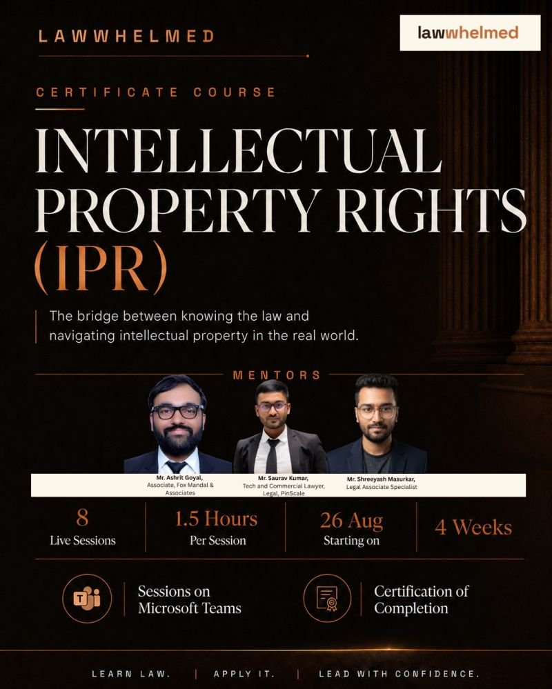 Certificate Course on IPR by LawWhelmed